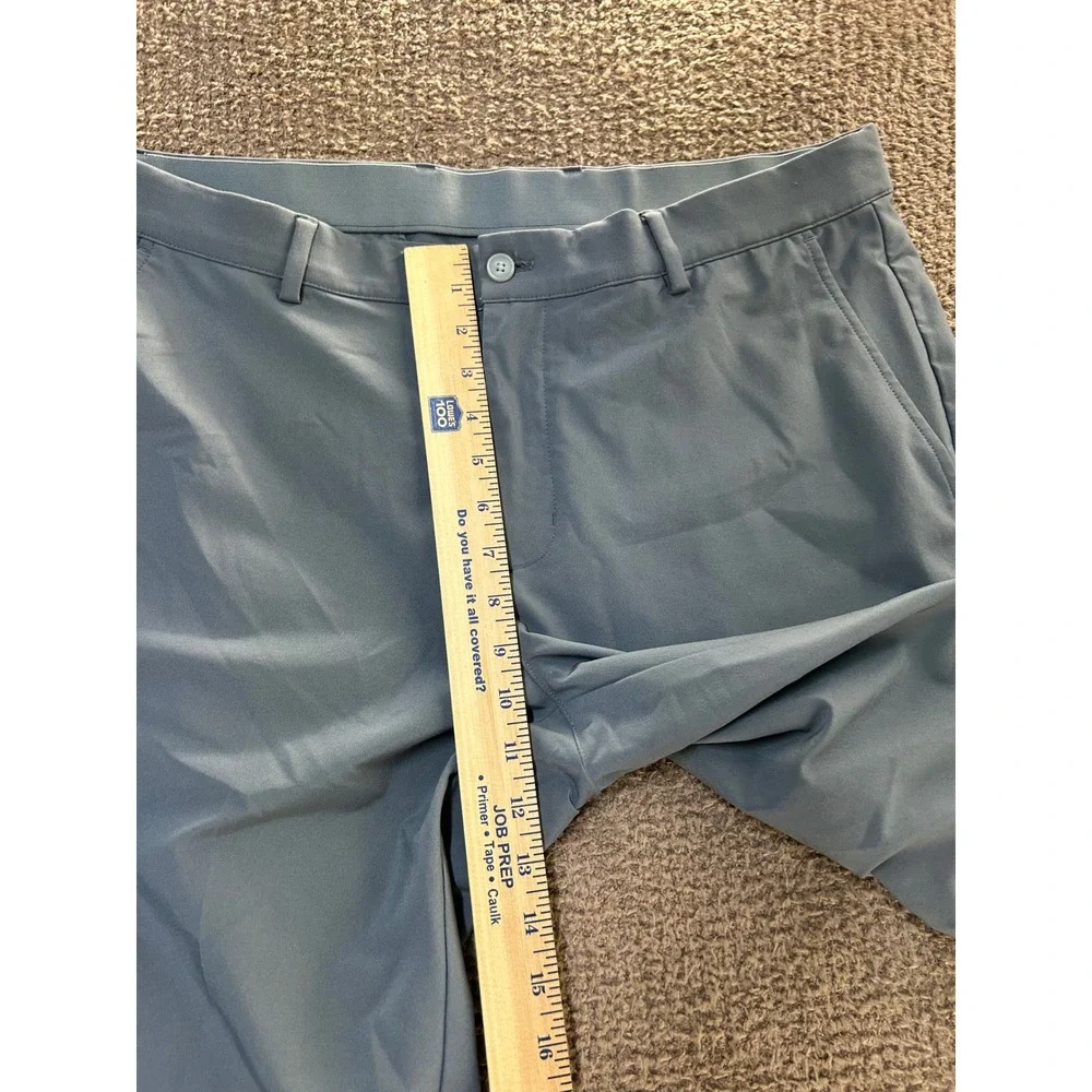 Greg Norman Shark Mens Golf Pants 35x32 Gray Blue Performance Stretch Flat Front